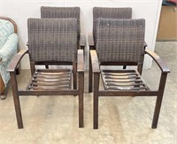 Metal & Wicker Outdoor Dining Chairs