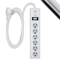 GE 6-Outlet Surge Protector, 6 Ft Extension Cord,