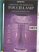 CRYSTAL MUSHROOM TOUCH LAMP RETAIL $40