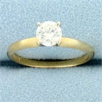 2/3ct Diamond Solitaire Engagement Ring in 14K Yel