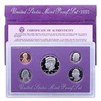 1991  United States Mint Proof Set 5 coins