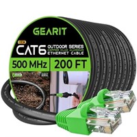 GearIT Cat6 Outdoor Ethernet Cable (200 Feet) CCA