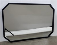 (AL) Beveled Glass Wall Mirror, Black Frame, 36"