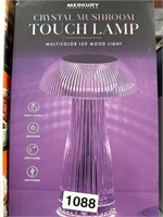 CRYSAL MUSHROOM TOUCH LAMP RETAIL $40