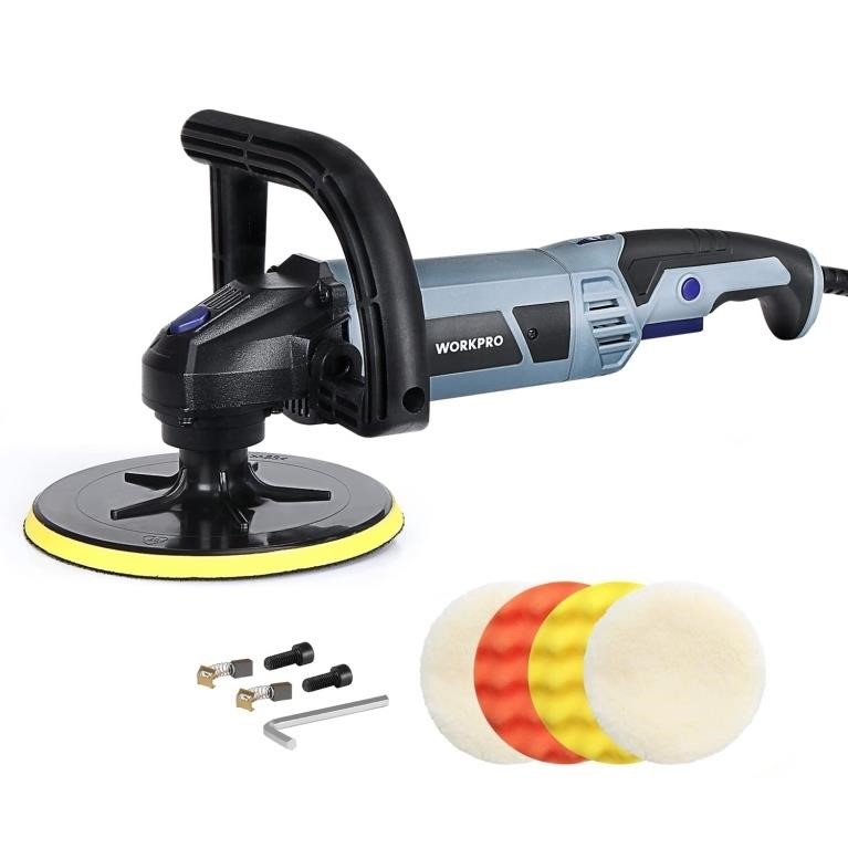 WORKPRO Car Polisher, 7-inch Buffer Waxer with 4