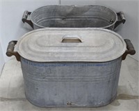 (AI) Farmhouse Metal Tubs (22"×12"×13" -