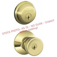 Schlage Brass Doorknob & Deadbolt
