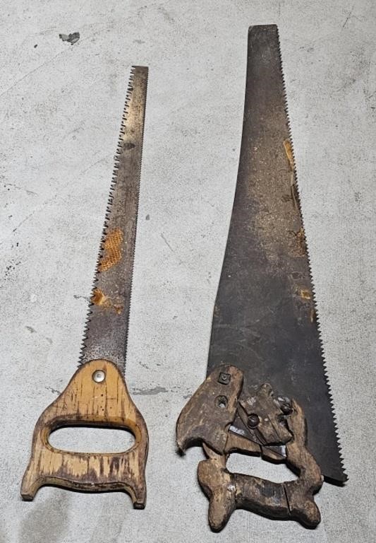 (N) Two Vintage Handsaws, 18" Dual Blade And 26"