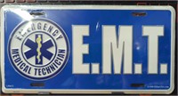 USA made metal license plate EMT