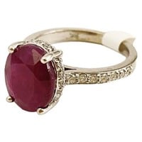 14K Unheated Ruby & Diamond Ring