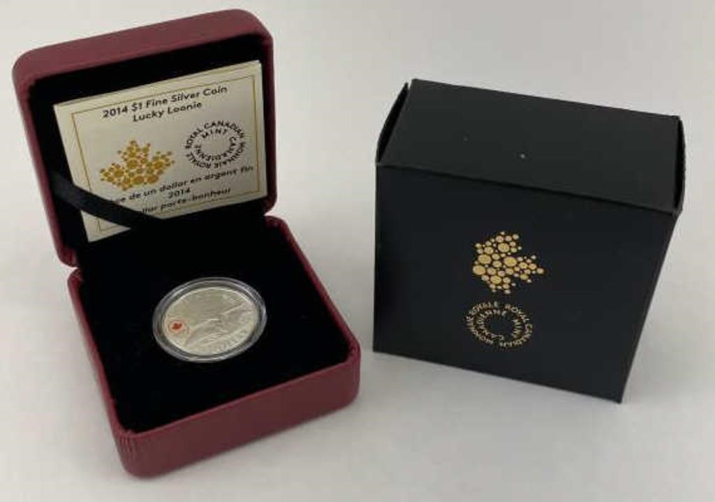 2014 $1 Fine Silver Coin Lucky Loonie