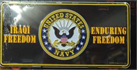 USA made metal license plate US Navy Iraqi