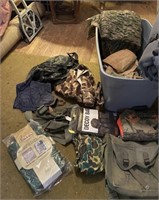 LARGE TOTE OF HUNTING GEAR, SOME NEW