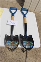 2 SMALL SHOVELS, 1 NEW, 1 BARELY USED