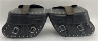 Pair of Auburn Leather Motorcycle Saddle Bags