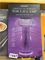 CRYSTAL MUSHROOM TOUCH LAMP RETAIL $40