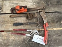 Pipe Wrenches, Pliers, Hammer