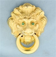 Large Emerald Lion Design Door Knocker Pendant or