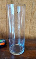 Clear glass cylinder floral vase candle holder