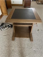 Wood desk with shelf