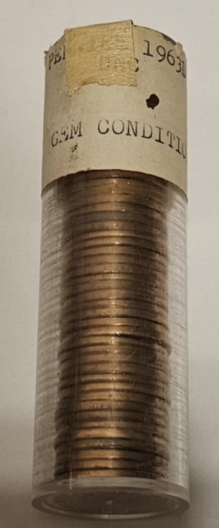 1963 Roll of uncirculated Pennies