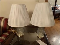 Pair of crystal table lamps