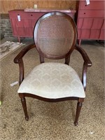 Arm chair with cane backing & upholstered seat