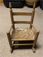 Wood Child's Rocker with hole in Cane