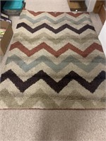 Zig zag pattern rug - brown, blue, rust