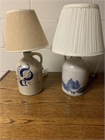 2 crock jug style lamps - not matching