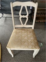 Painted chair with upholstered seat