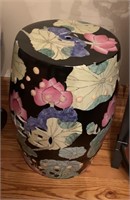 18" Garden Stool with Chinese pattern of lily pads
