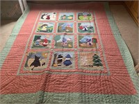 Months of the year quilt, handmade, 80" x 96"