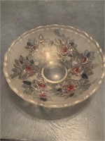 12" Mikasa Bella Rose frosted crystal bowl with