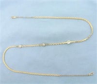 1ct Diamond Station Necklace in 14k Yellow Gold