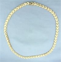 Designer Leaf Design Diamond Cut Necklace in 14k Y