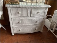 White wicker chest of drawers