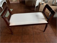 Bench with upholstered seat (a couple stains) no