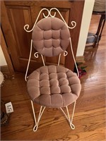 Vintage 1950s pink upholstered vanity chair