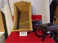 Wood Doll Crib & Vintage School Desk