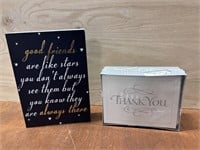 Friends Box Sign and Thank You Cards
