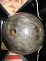 Ebonite bowling ball in carrying case