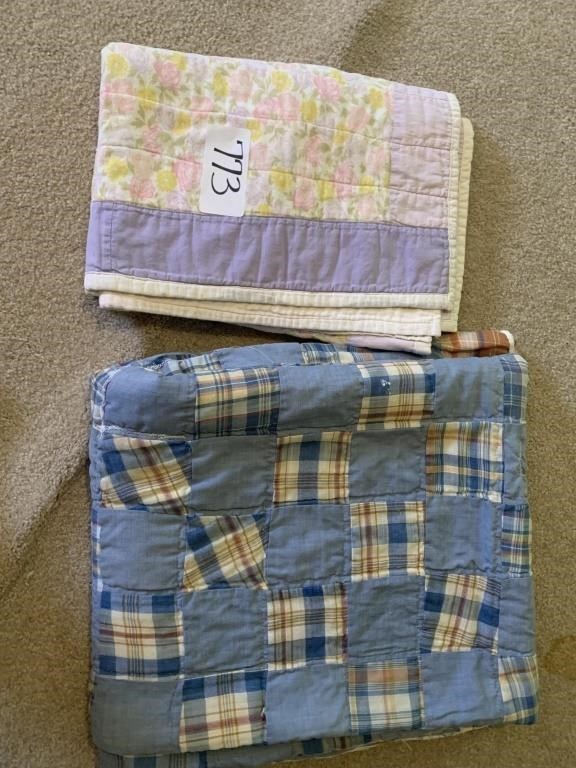 Old Baby Quilt and Old Quilt 70"x80"
