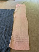 Nice blue/gray afghan and pink wrap