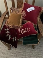 Velvet Pillows:  red and gold pillow - 6 pillows