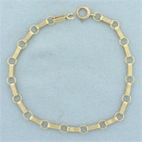 Vintage Watch Chain Link Bracelet in 14k Yellow Go