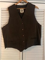 VINTAGE GRIZZLY OUTFITTERS LEATHER VEST XXL