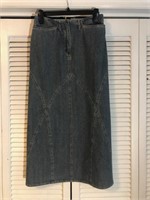 VINTAGE OUT OF THE BLUE DENIM MAXI SKIRT SIZE 2P