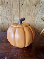 CERAMIC PUMPKIN WITH LID CONTAINER CANDY DISH