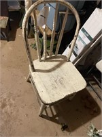 4 wood dining chairs, antique white and